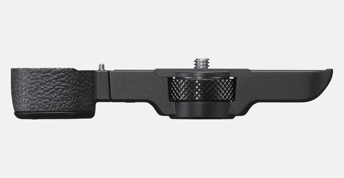 Product image showing front view of camera body with extension grip
